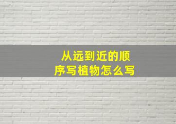 从远到近的顺序写植物怎么写