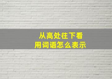 从高处往下看用词语怎么表示