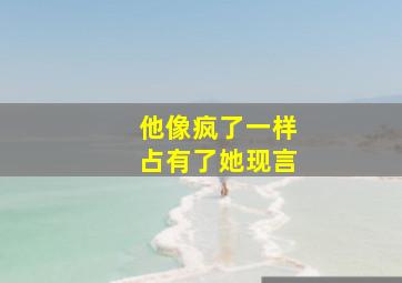 他像疯了一样占有了她现言