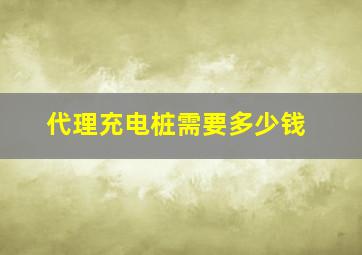 代理充电桩需要多少钱