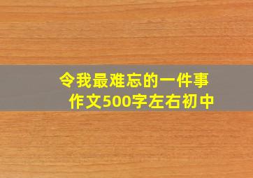 令我最难忘的一件事作文500字左右初中