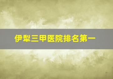 伊犁三甲医院排名第一