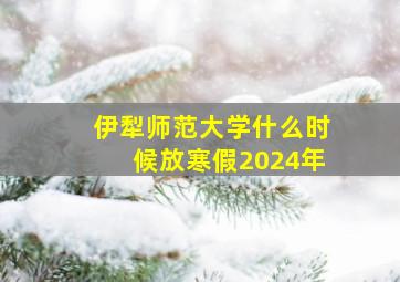 伊犁师范大学什么时候放寒假2024年