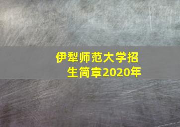 伊犁师范大学招生简章2020年