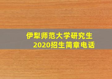 伊犁师范大学研究生2020招生简章电话