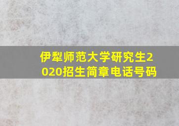 伊犁师范大学研究生2020招生简章电话号码