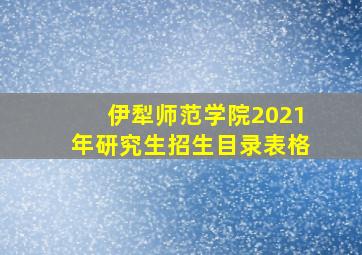 伊犁师范学院2021年研究生招生目录表格