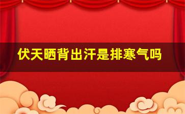 伏天晒背出汗是排寒气吗