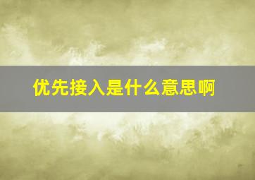 优先接入是什么意思啊