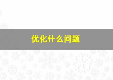 优化什么问题