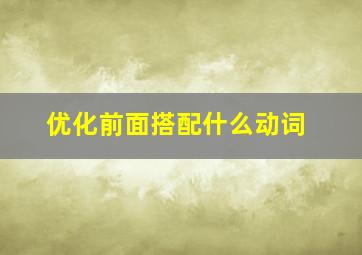 优化前面搭配什么动词