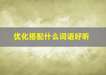 优化搭配什么词语好听