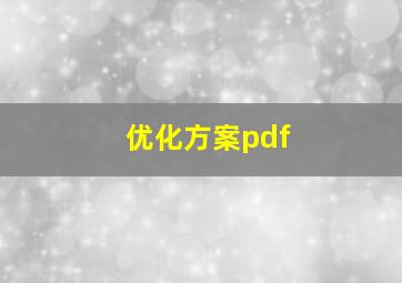 优化方案pdf