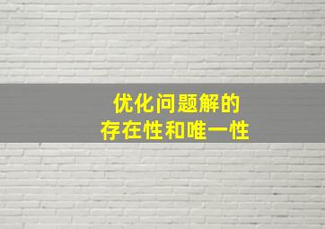 优化问题解的存在性和唯一性