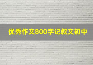 优秀作文800字记叙文初中