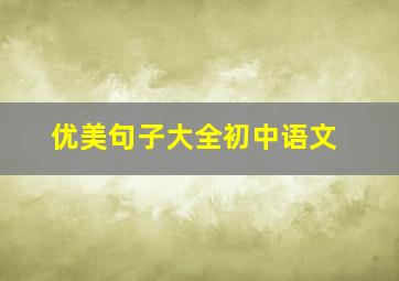 优美句子大全初中语文