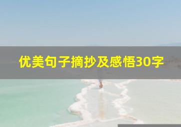 优美句子摘抄及感悟30字