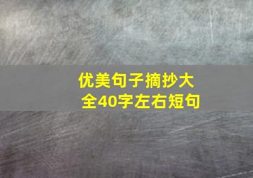 优美句子摘抄大全40字左右短句