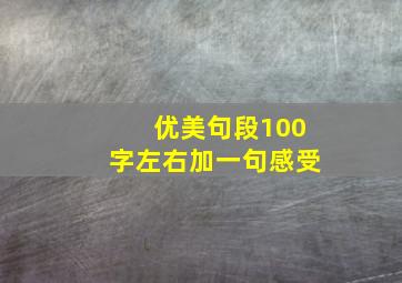 优美句段100字左右加一句感受