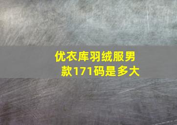 优衣库羽绒服男款171码是多大