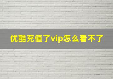 优酷充值了vip怎么看不了