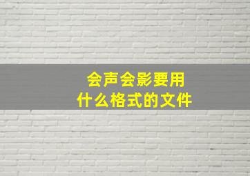 会声会影要用什么格式的文件