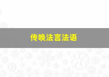 传唤法言法语