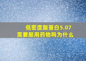 低密度脂蛋白5.07需要服用药物吗为什么