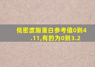 低密度脂蛋白参考值0到4.11,有的为0到3.2