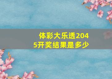 体彩大乐透2045开奖结果是多少