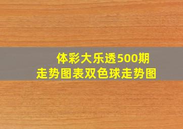 体彩大乐透500期走势图表双色球走势图