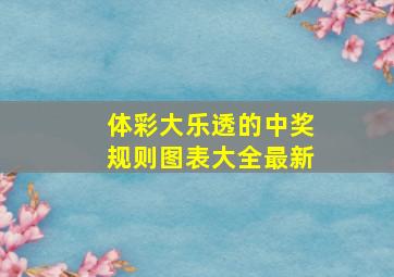 体彩大乐透的中奖规则图表大全最新