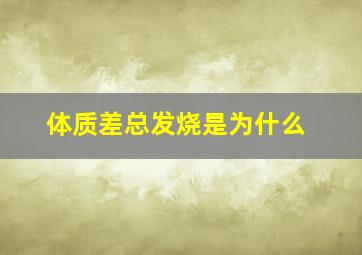 体质差总发烧是为什么