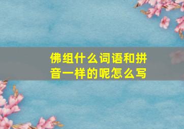 佛组什么词语和拼音一样的呢怎么写