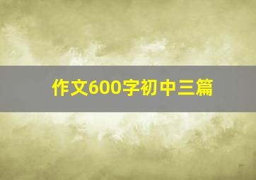 作文600字初中三篇