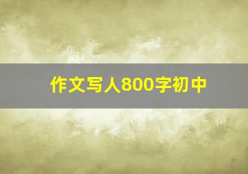 作文写人800字初中