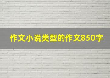 作文小说类型的作文850字