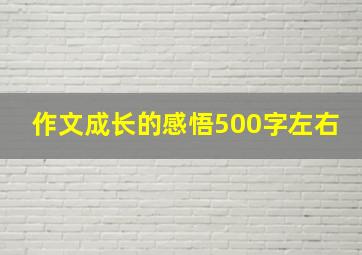 作文成长的感悟500字左右