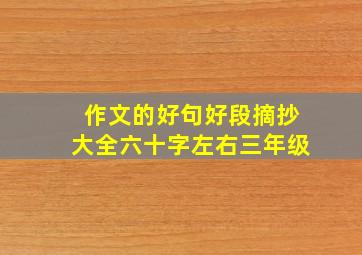 作文的好句好段摘抄大全六十字左右三年级