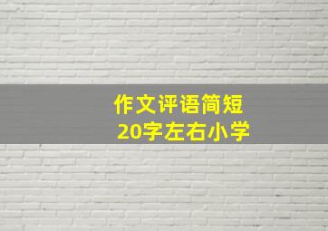 作文评语简短20字左右小学