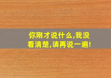 你刚才说什么,我没看清楚,请再说一遍!