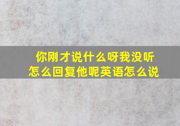 你刚才说什么呀我没听怎么回复他呢英语怎么说