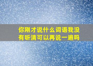 你刚才说什么词语我没有听清可以再说一遍吗