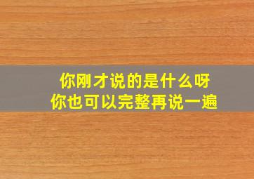 你刚才说的是什么呀你也可以完整再说一遍