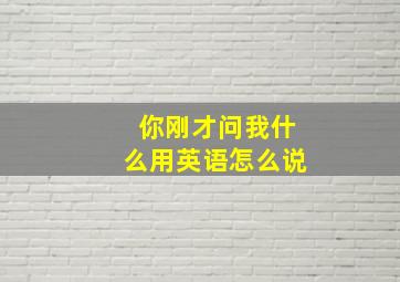 你刚才问我什么用英语怎么说