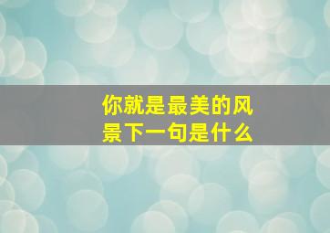 你就是最美的风景下一句是什么