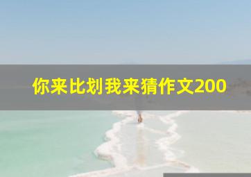 你来比划我来猜作文200