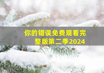 你的错误免费观看完整版第二季2024