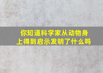 你知道科学家从动物身上得到启示发明了什么吗