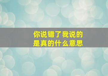 你说错了我说的是真的什么意思